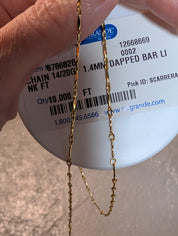 14/20 Yellow Gold-Filled 1.4mm Dapped Bar & Link Chain | 18 inches