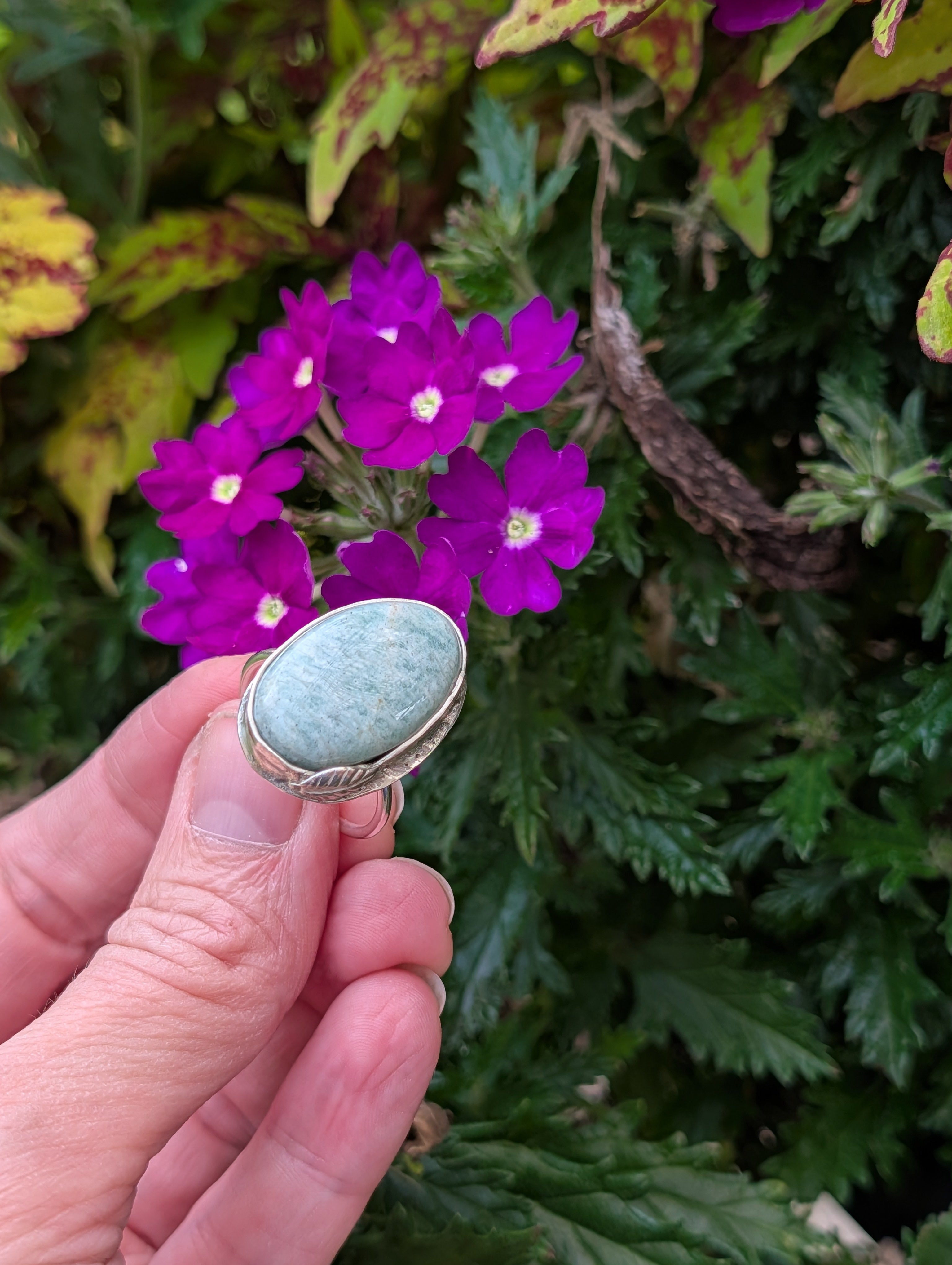 Coastal Relic — Amazonite Ring in Sterling Silver Sz 9