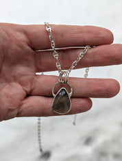 Fluorite Pendant in Sterling Silver – Aether Loop Statement Necklace