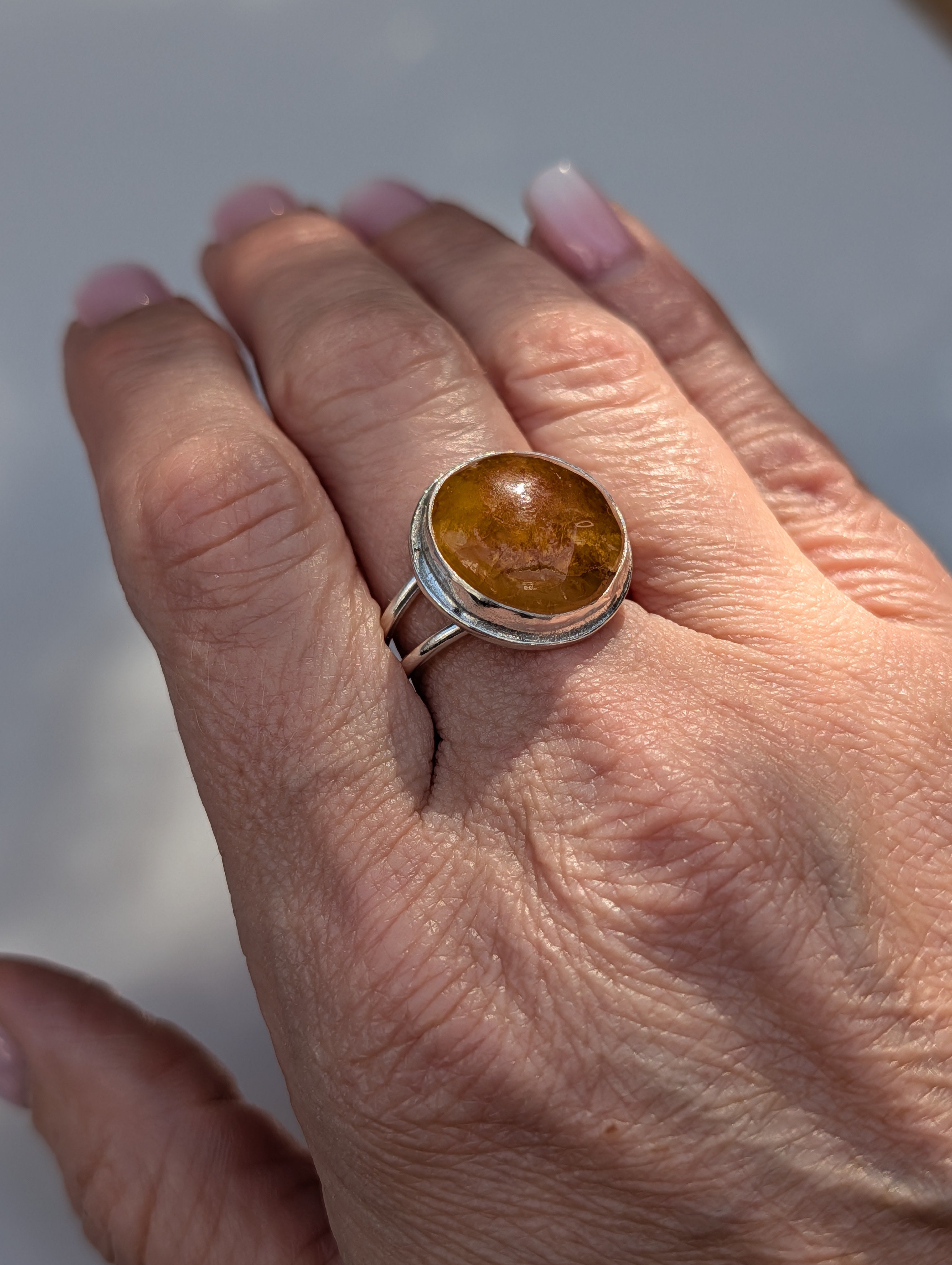 Forge Ring – Sterling Silver & Yellow Healer Amethyst