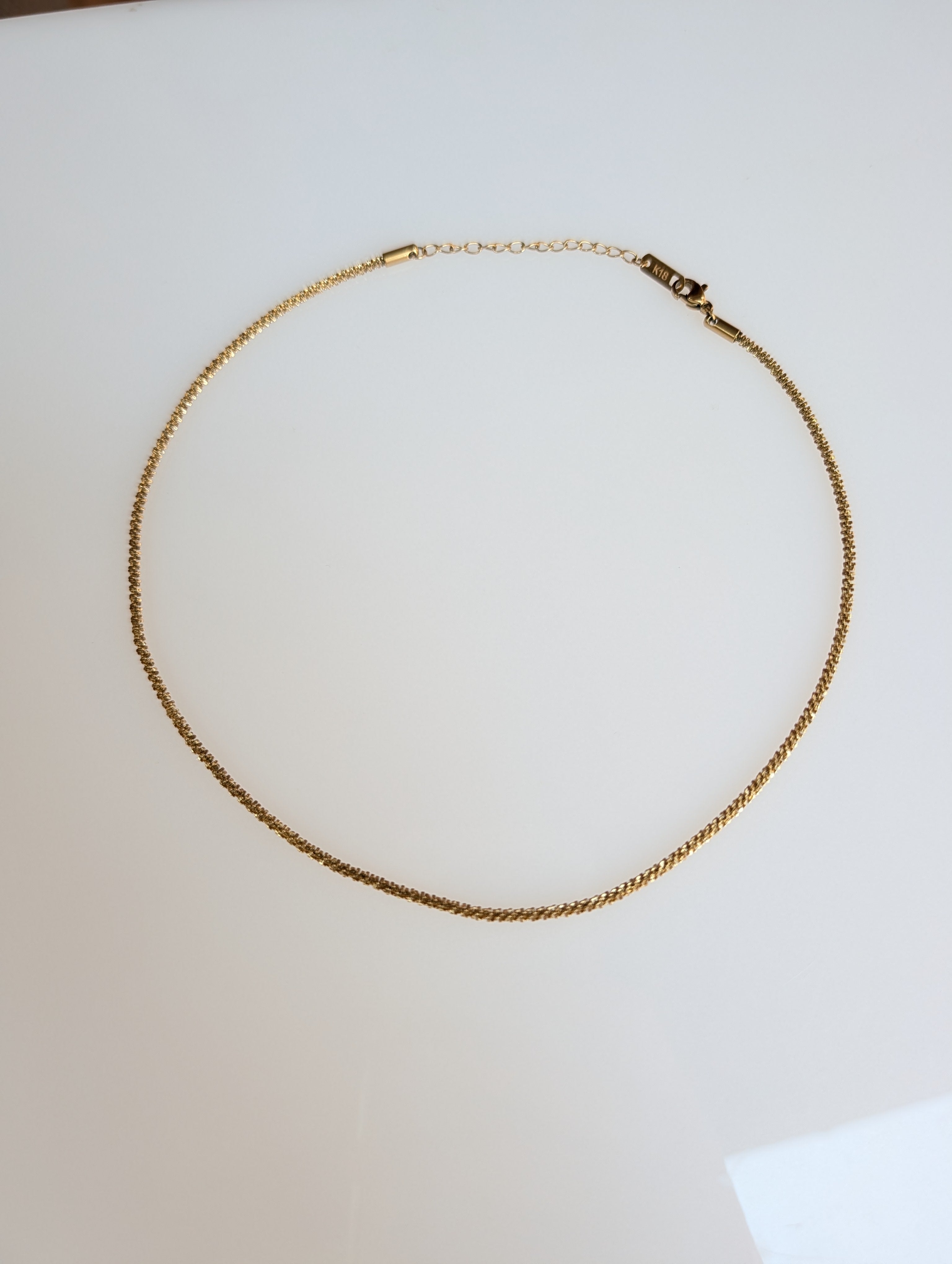 Sample Sale: Thin Gold Rope Necklace in Stainless Steel