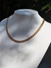Sample Sale: Gold Curb Chain Necklace in Stainless Steel