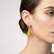 Honeylight Earrings | Sterling Silver Baltic Amber | Tears of the Sun