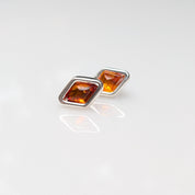 Golden Prism Earrings | Sterling Silver Baltic Amber | Tears of the Sun