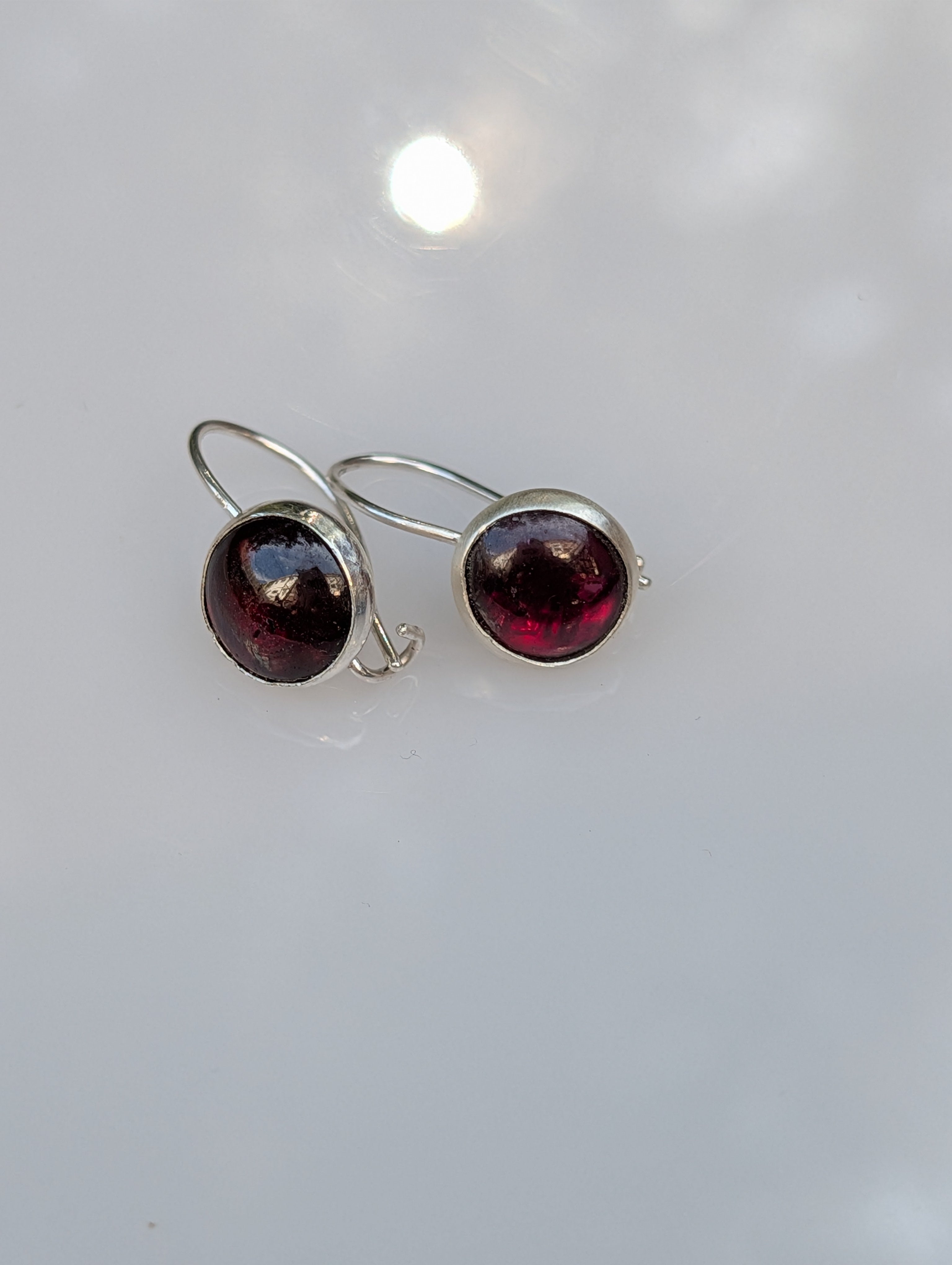 Pomegranate Kiss – Asymmetric Garnet Earrings