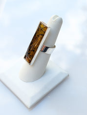 Forest Light Ring | Silver Baltic Amber Ring | Tears of the Sun Collection