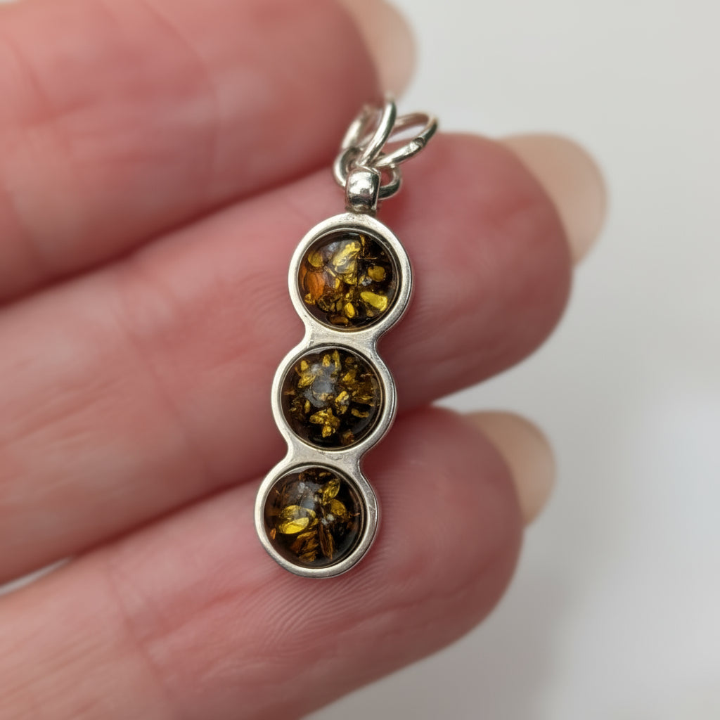 Forest Ray Pendant | Sterling Silver Baltic Amber | Tears of the Sun