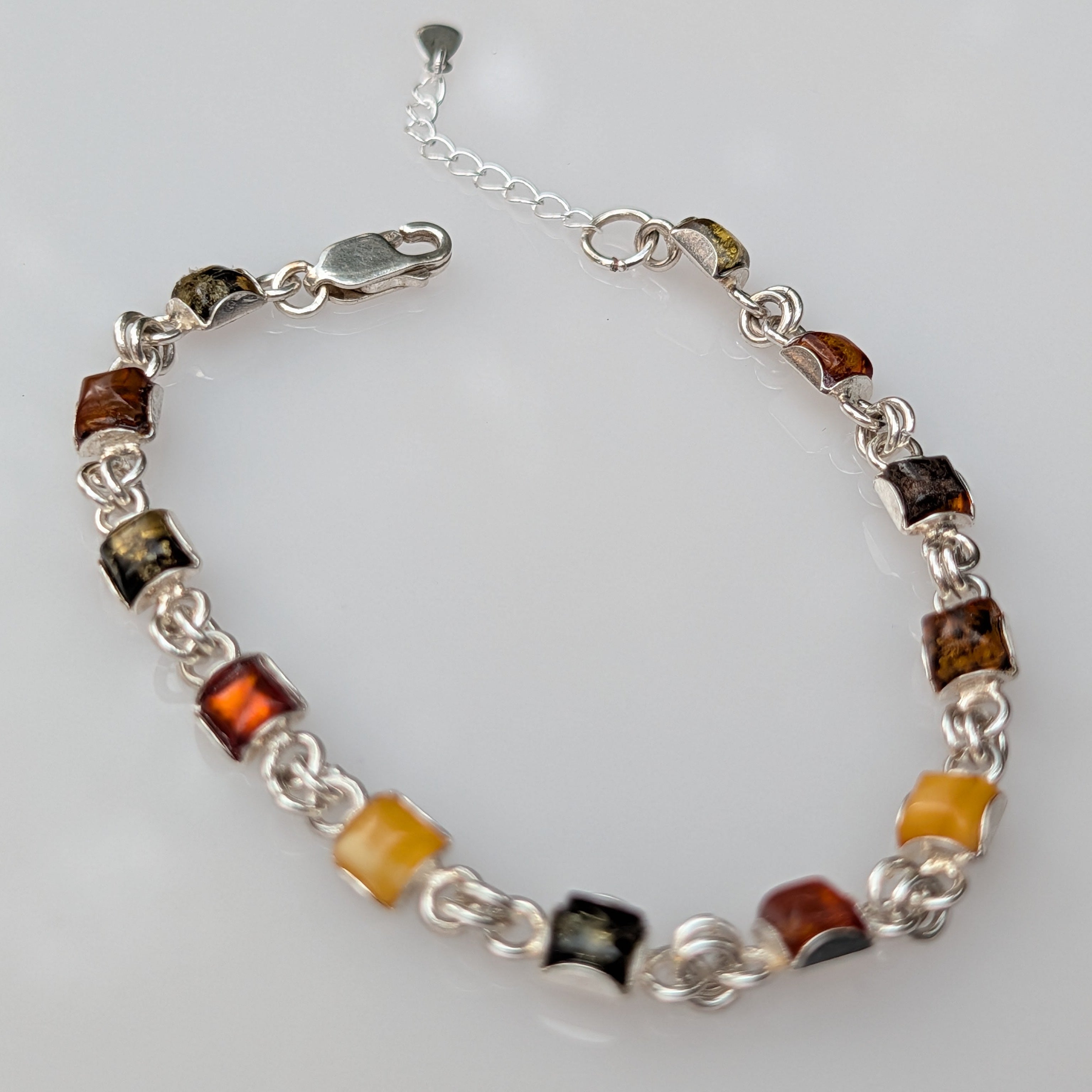 Amber Odyssey Bracelet | Sterling Silver Baltic Amber Bracelet | Tears of the Sun