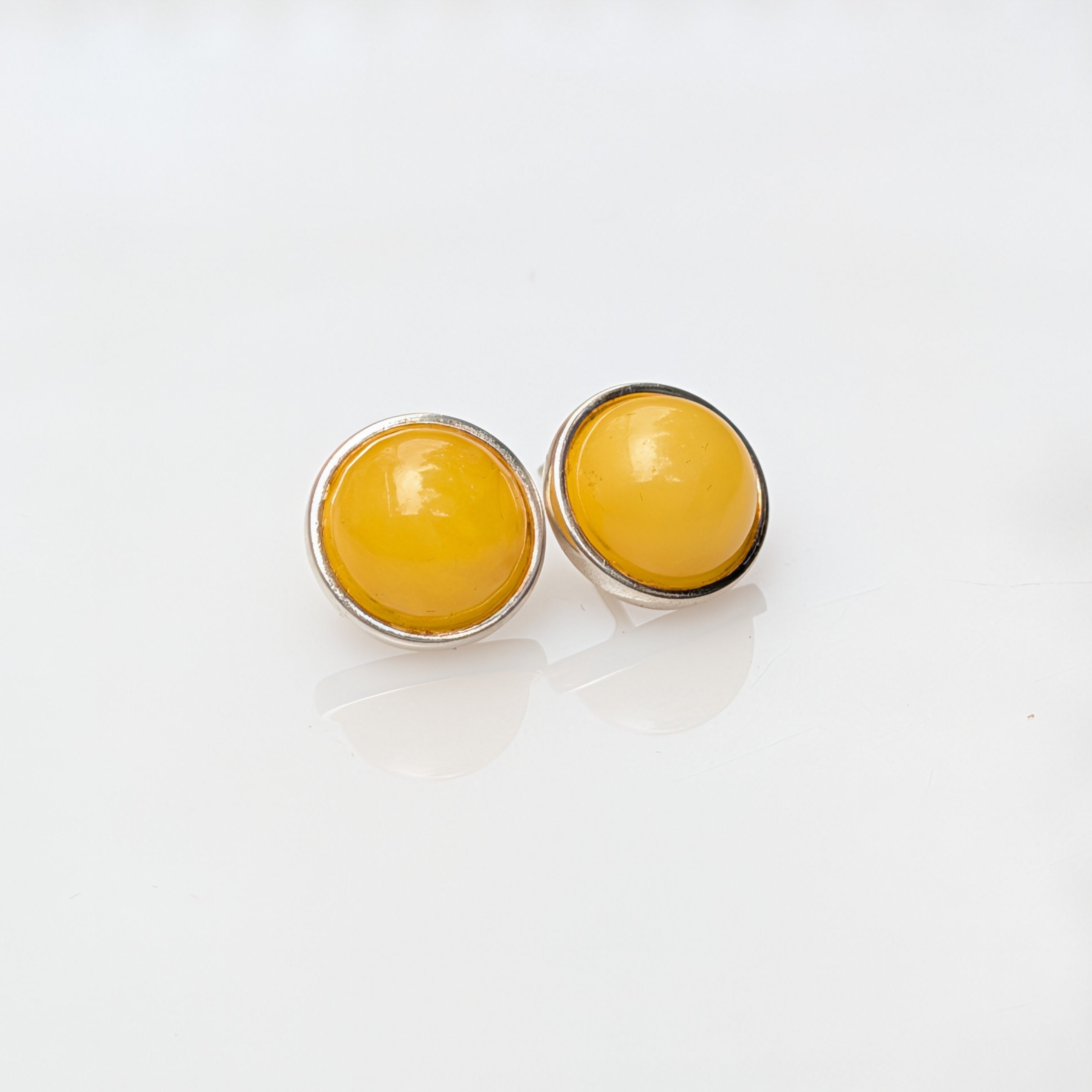 Amber Dawn Studs | Sterling Silver Baltic Amber | Tears of the Sun