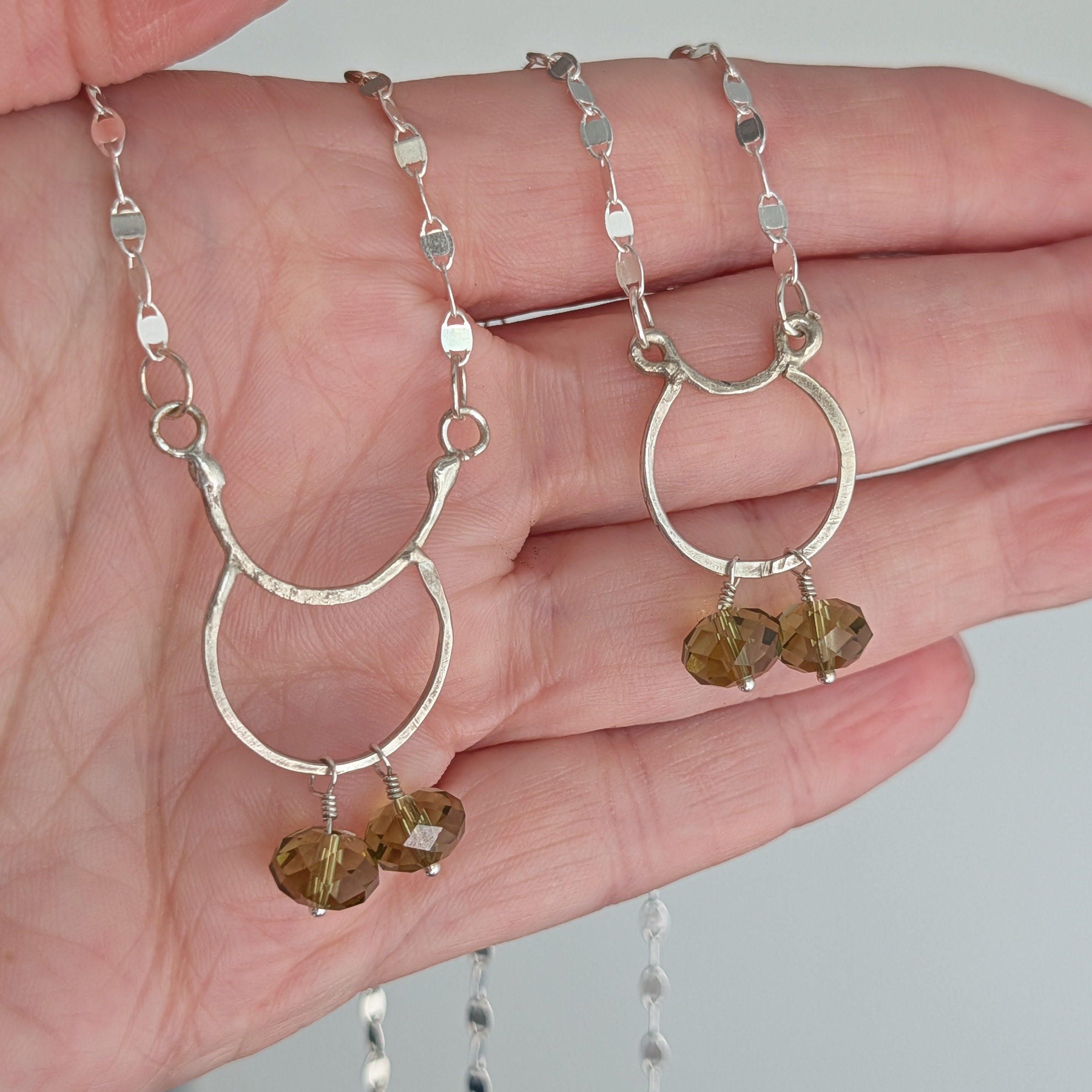 Juniper Drop Necklace – Sterling Silver with Green Swarovski Crystals