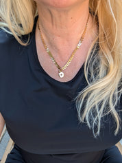 Sample Sale: Gold Compass Chevron Necklace in Stainless Steel