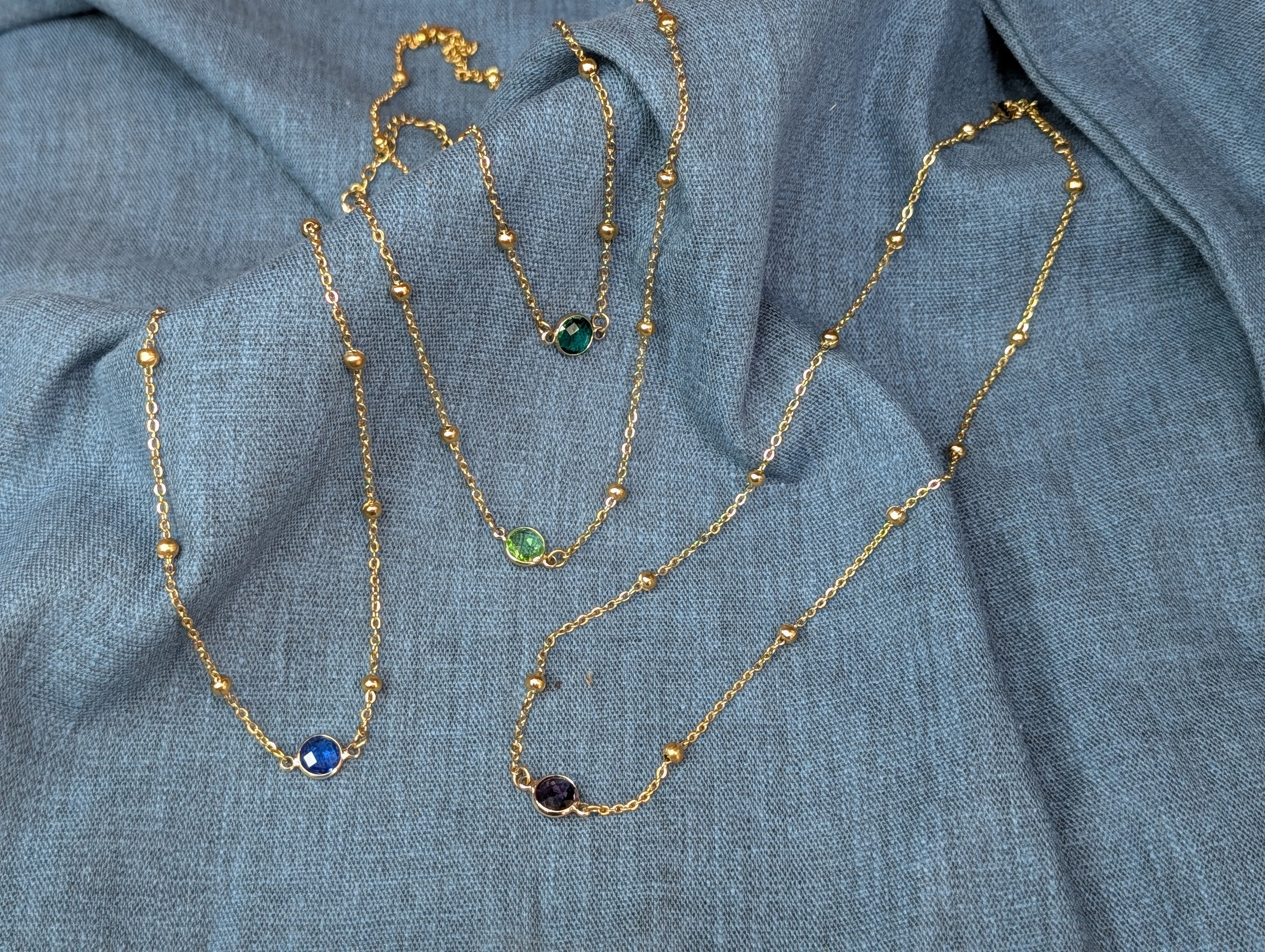 Sample Sale: Single Birthstone Stainless Steel Necklace