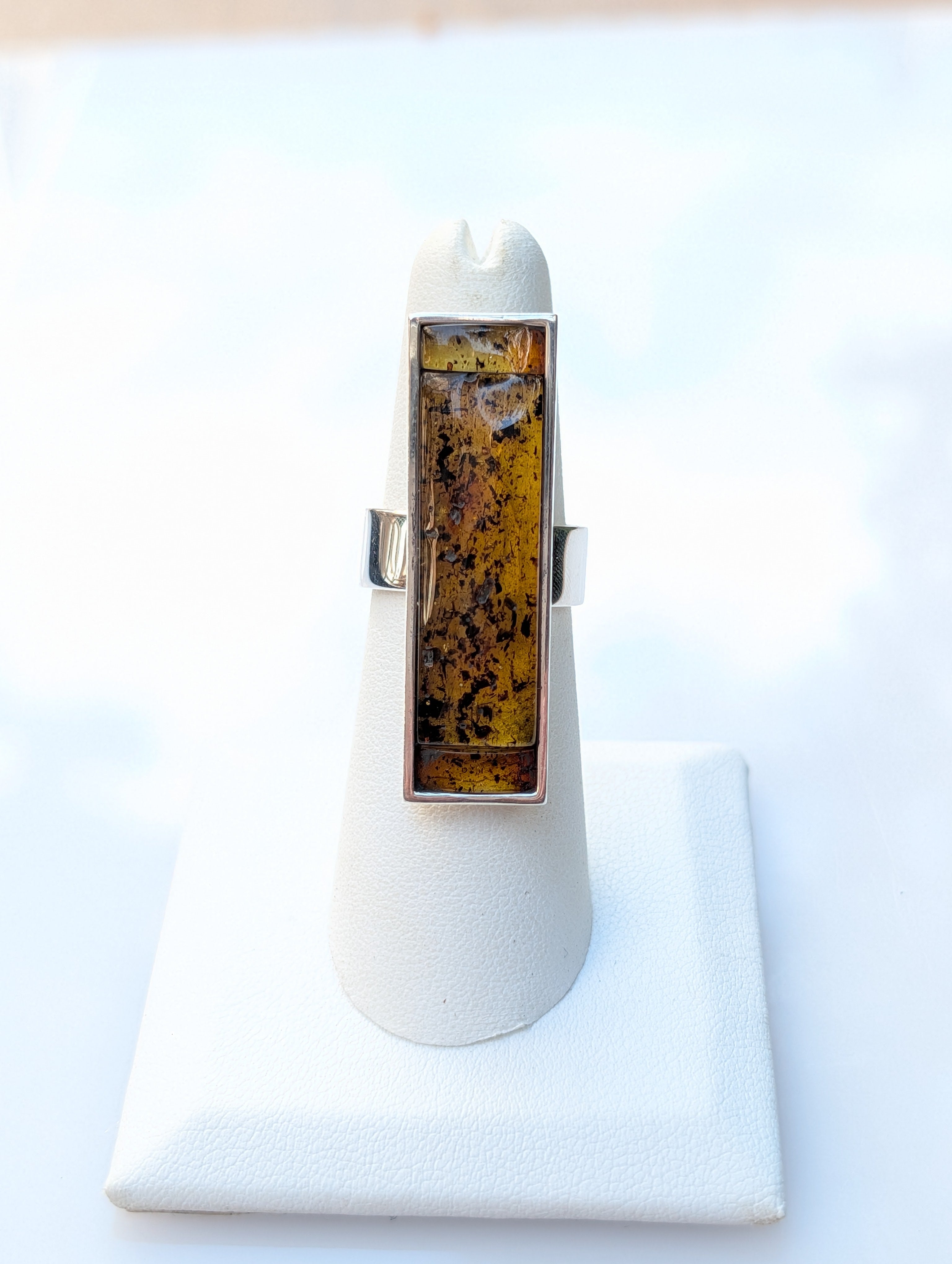 Forest Light Ring | Silver Baltic Amber Ring | Tears of the Sun Collection