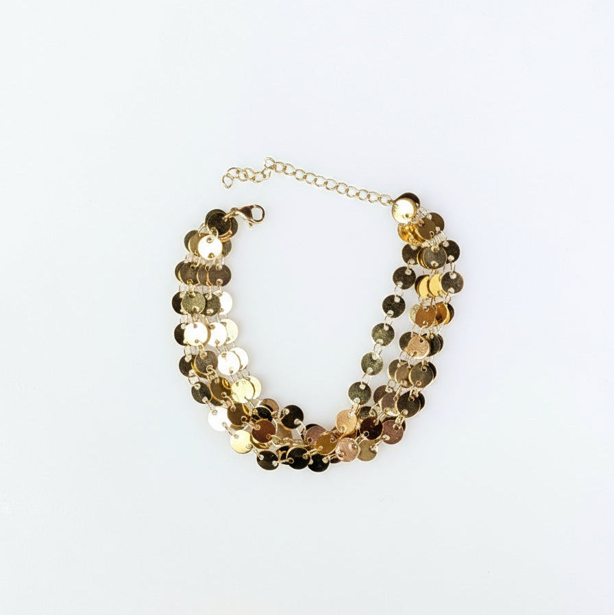 Sample Sale: Gold Sequin Stainless Steel Bracelet