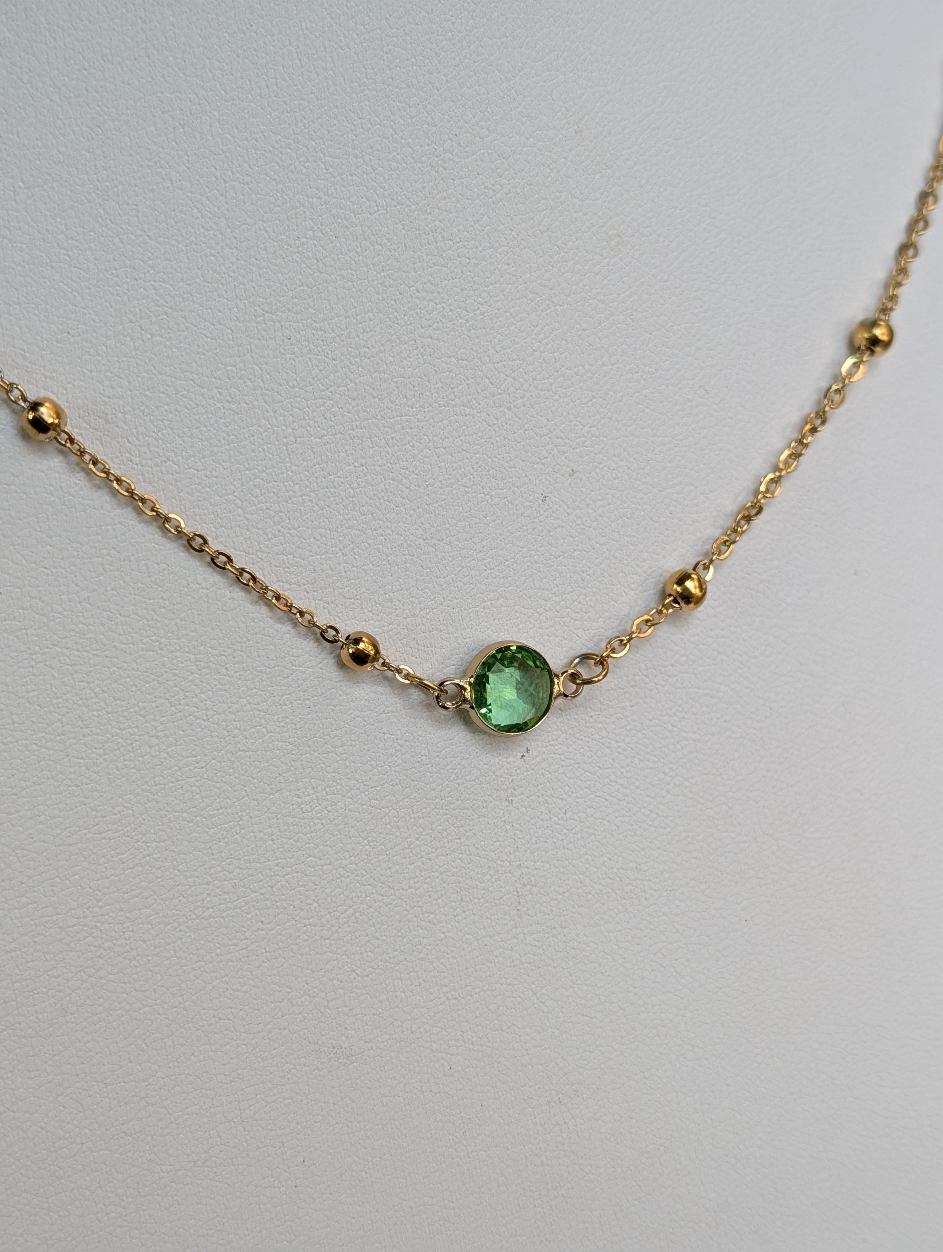 Sample Sale: Single Birthstone Stainless Steel Necklace