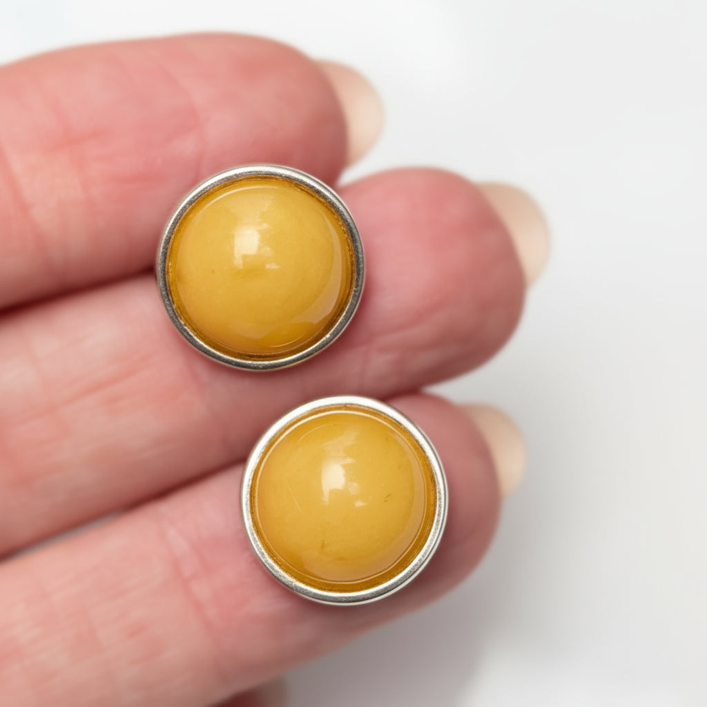 Amber Dawn Studs | Sterling Silver Baltic Amber | Tears of the Sun