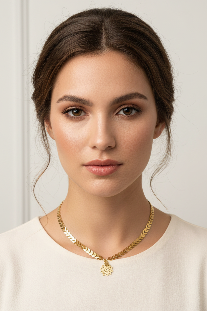 Sample Sale: Chevron Pendant Necklace — Mandala & Heart