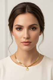 Sample Sale: Chevron Pendant Necklace — Mandala & Heart