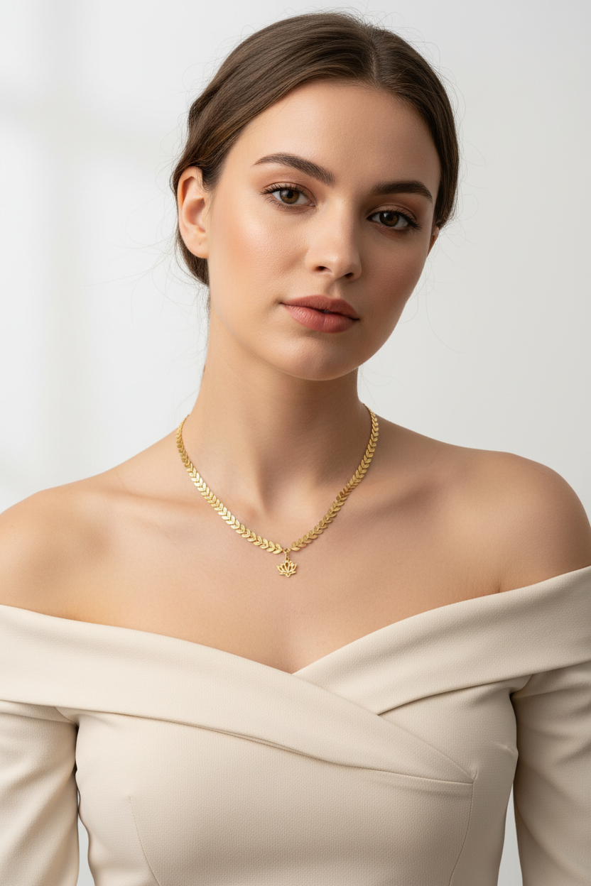 Sample Sale: Chevron Pendant Necklace Lotus