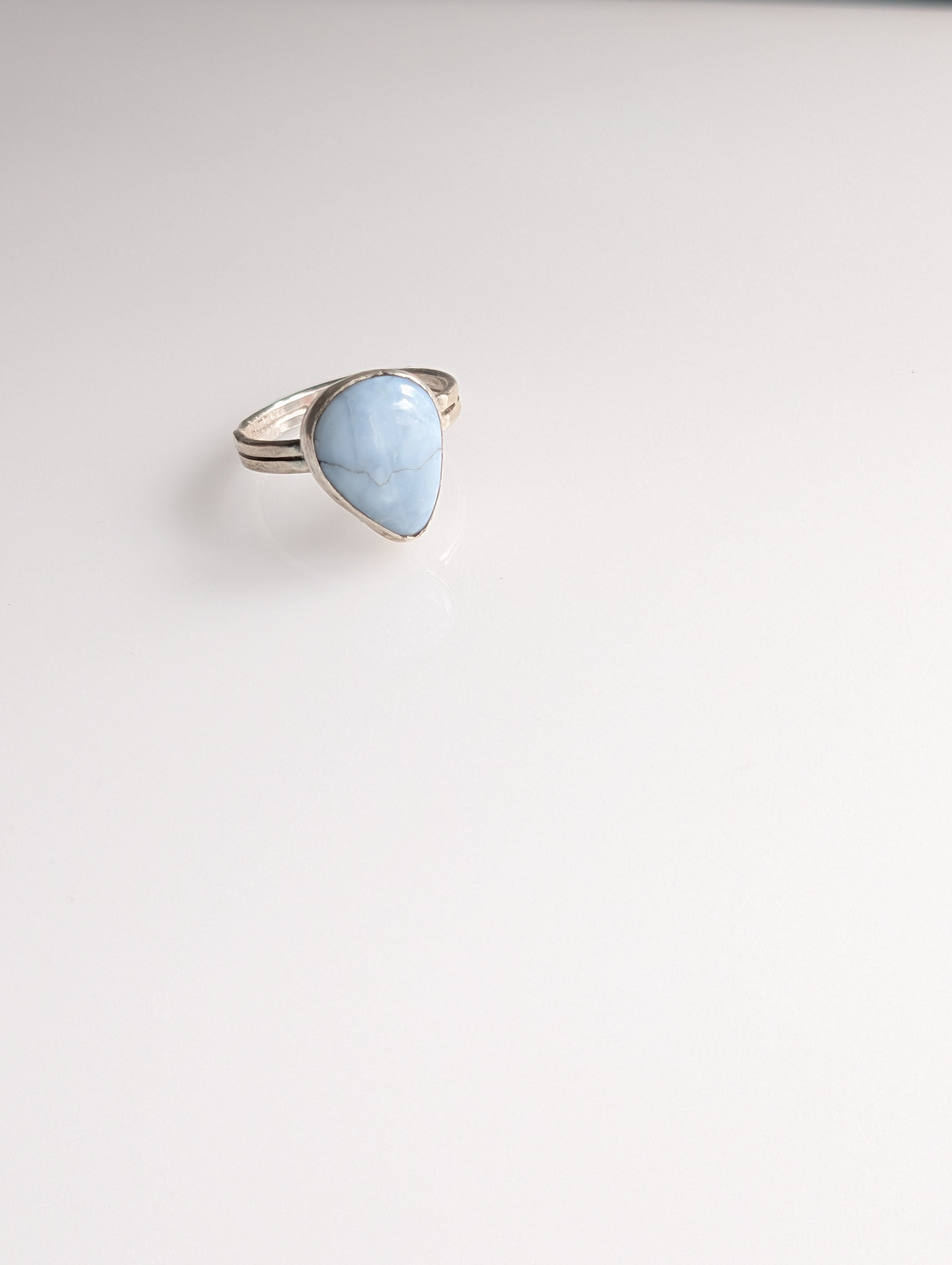 Blue Hour Ring – Blue Opal in Sterling Silver Sz 9
