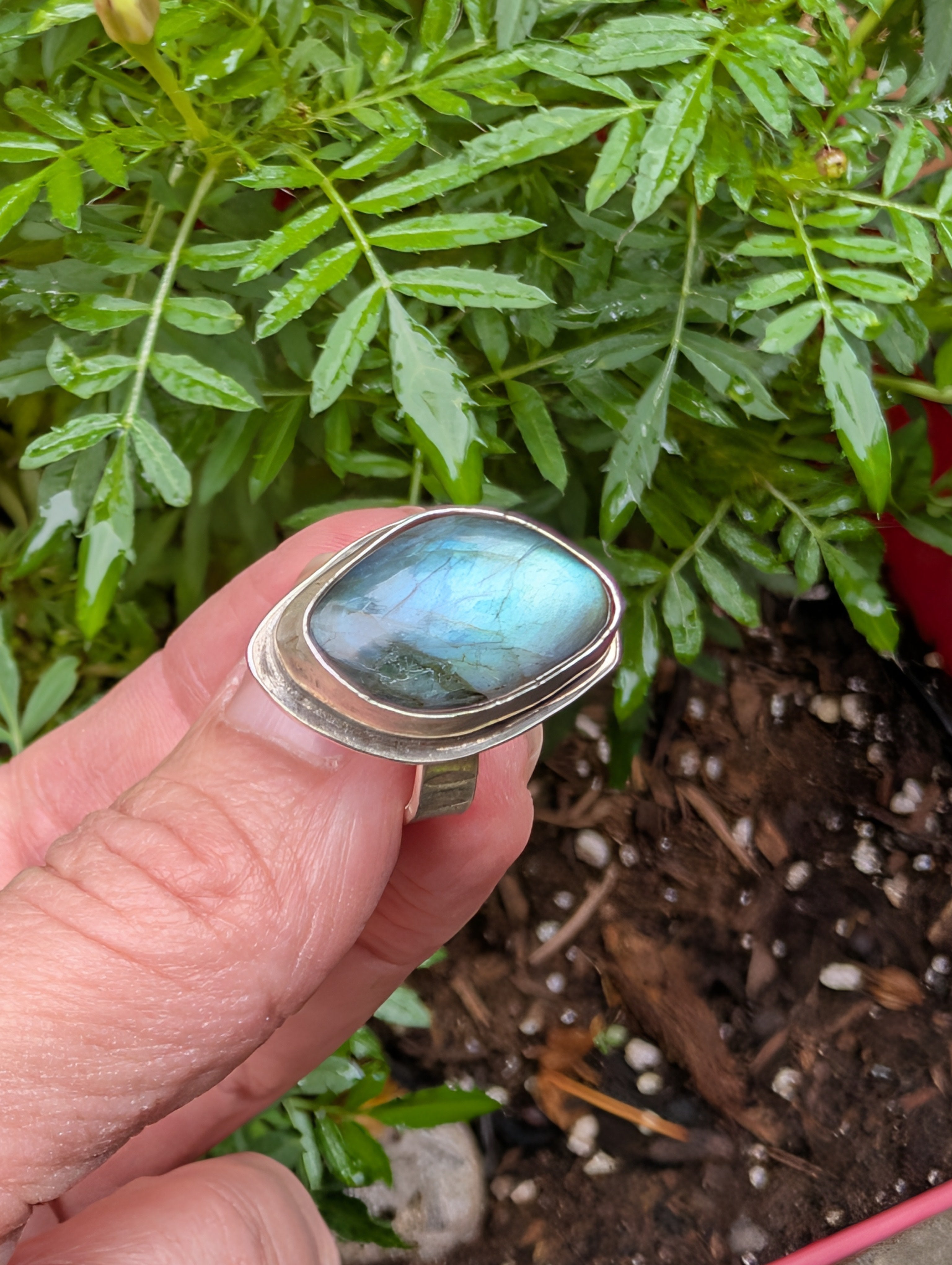 Tidal Rift — Labradorite Ring in Sterling Silver