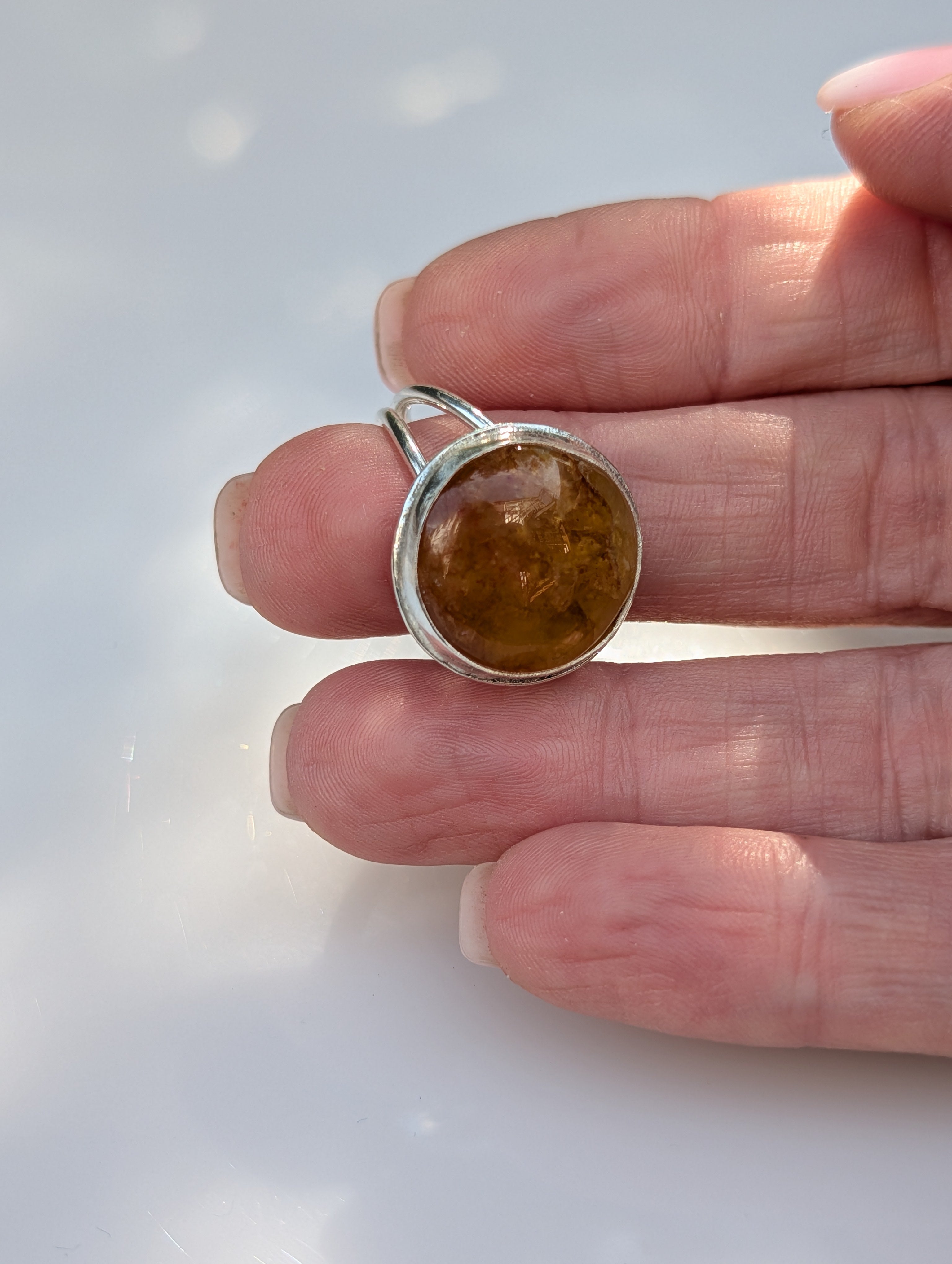 Forge Ring – Sterling Silver & Yellow Healer Amethyst