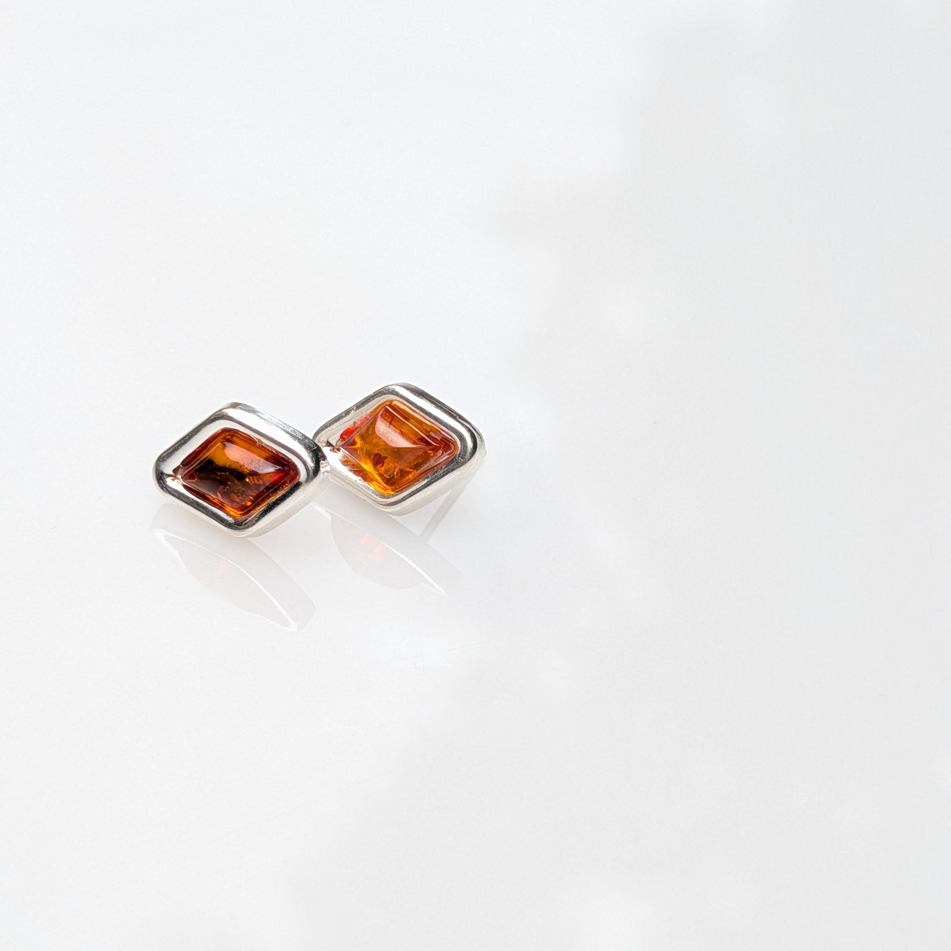 Golden Prism Earrings | Sterling Silver Baltic Amber | Tears of the Sun