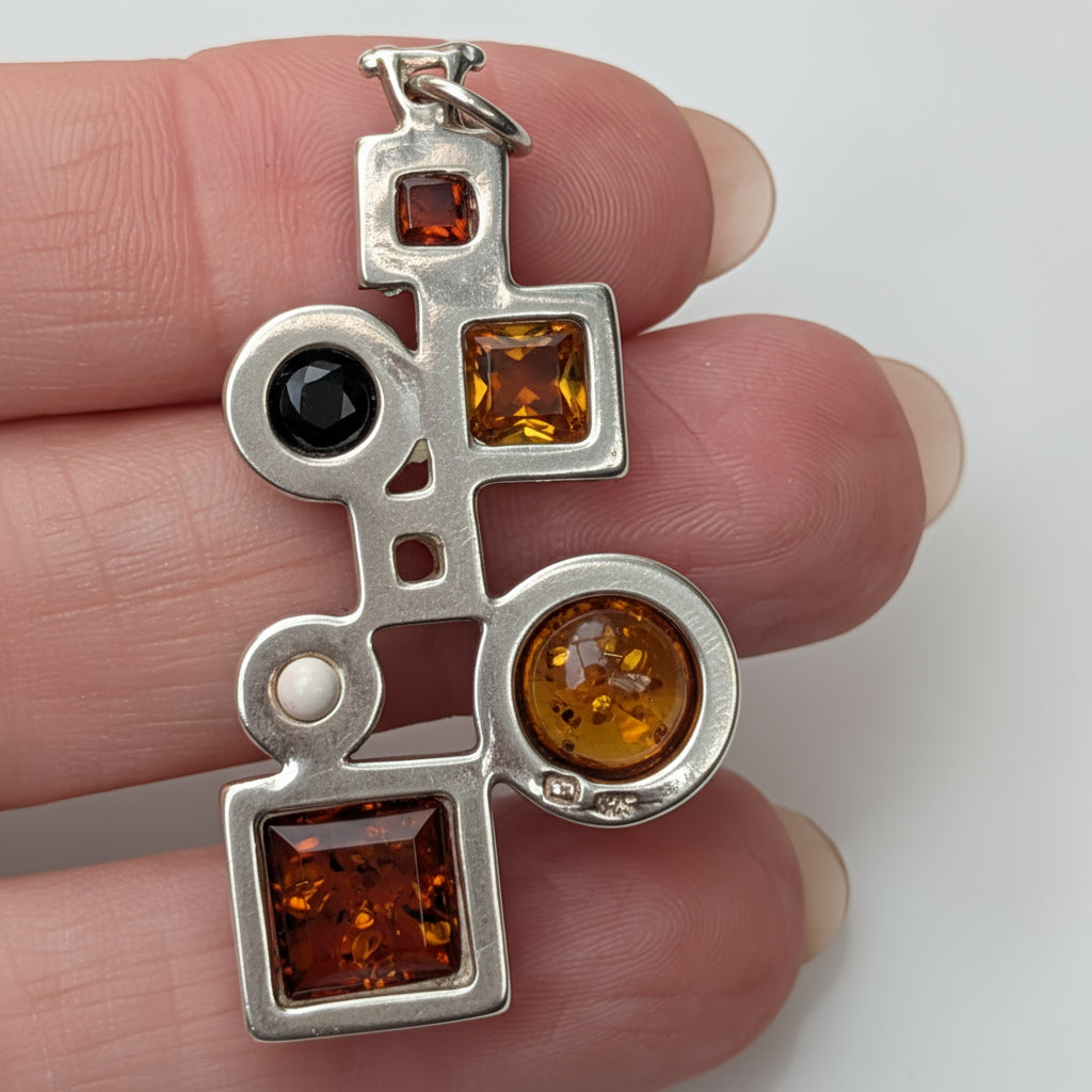 Amber Constellation Pendant | Sterling Silver Baltic Amber | Tears of the Sun