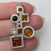 Amber Constellation Pendant | Sterling Silver Baltic Amber | Tears of the Sun