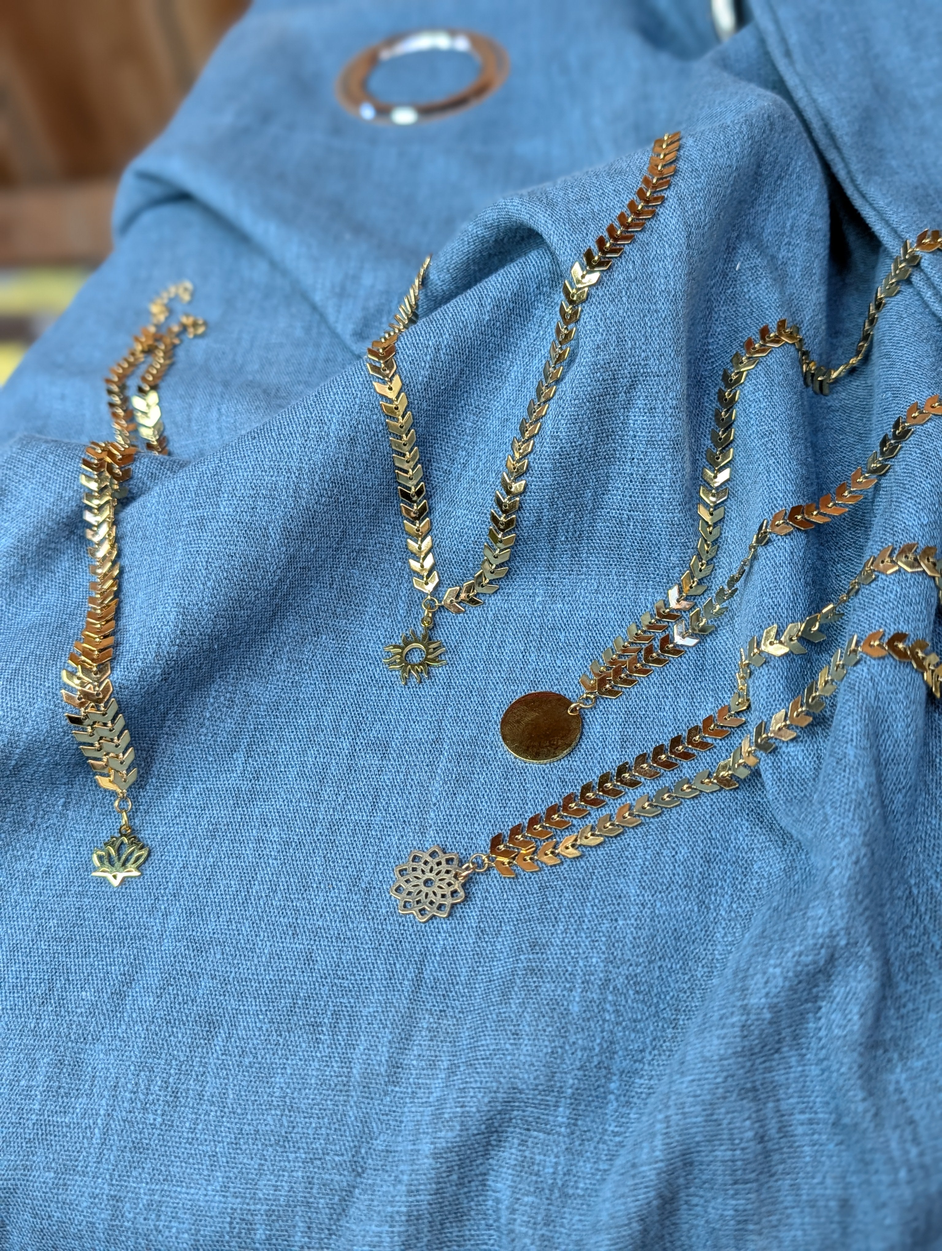 Sample Sale: Chevron Pendant Necklace — Lotus, Mandala & More