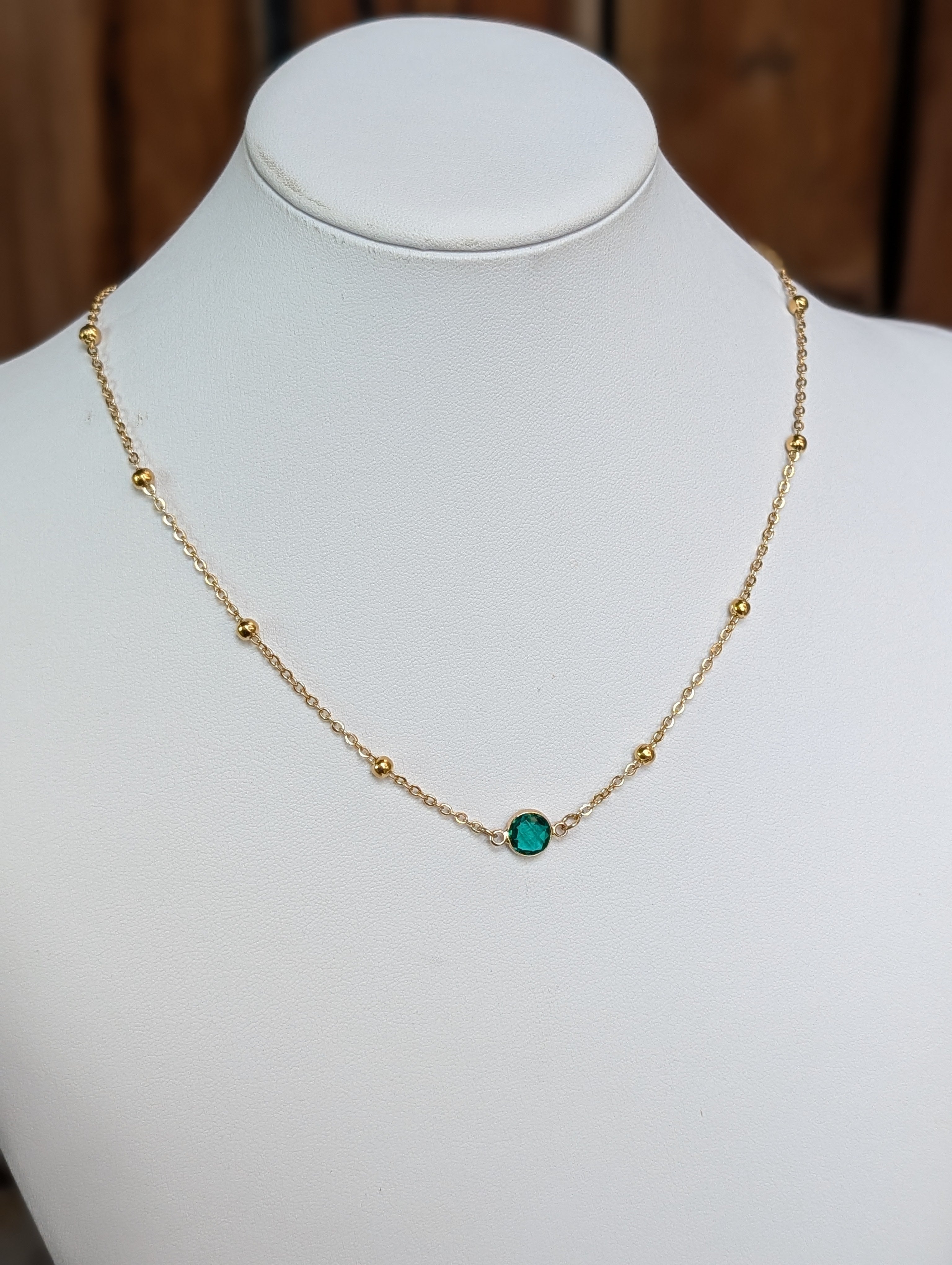 Sample Sale: Single Birthstone Stainless Steel Necklace