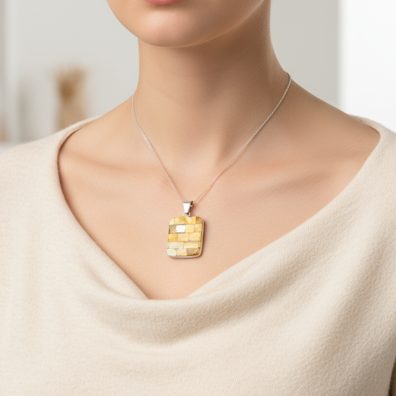 Temple of Light Pendant | Sterling Silver Baltic Amber | Tears of the Sun