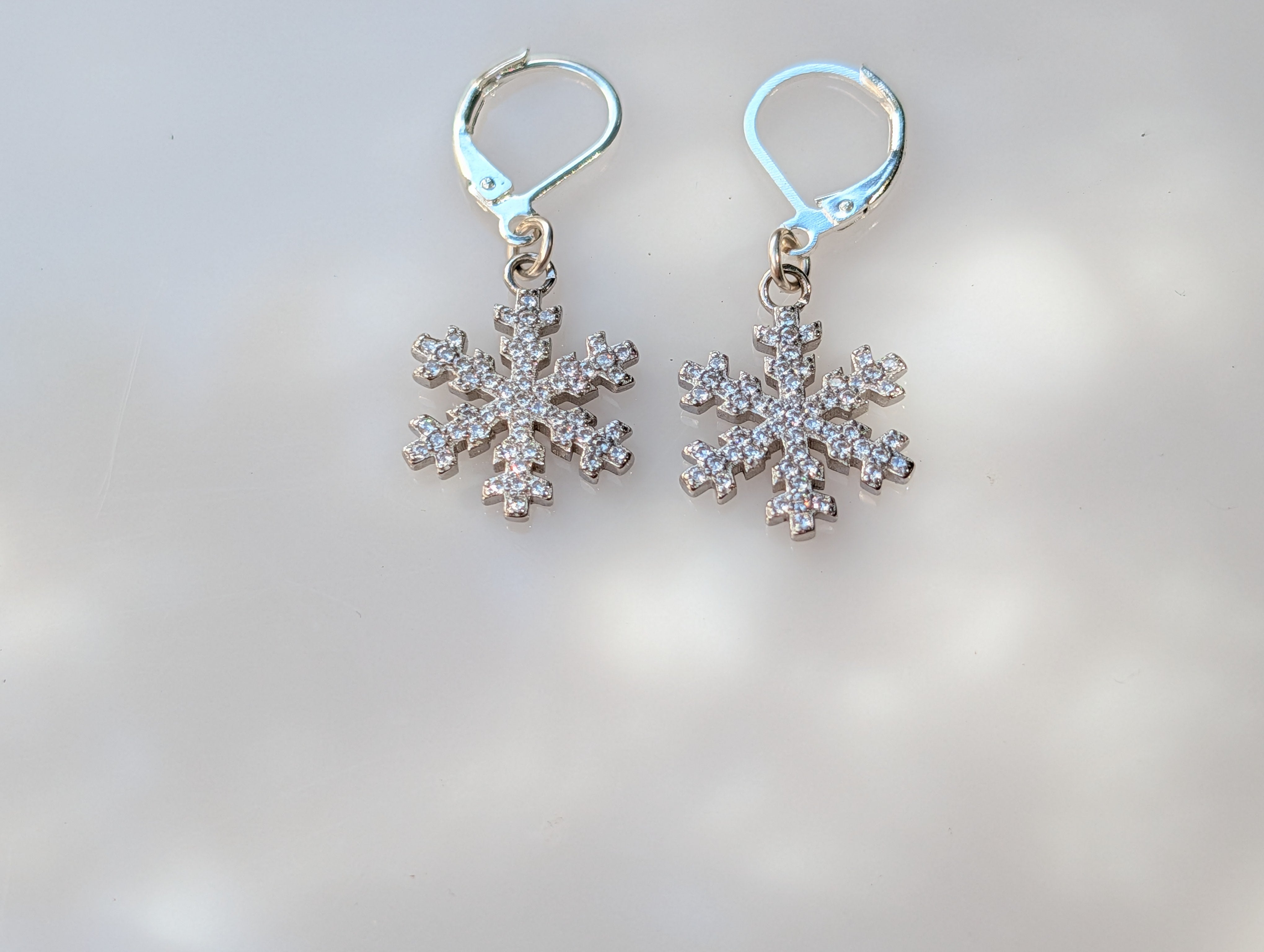 Winter Lace Earrings — Sterling Silver & CZ