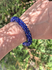 Cobalt Current Bracelet – Blue Crystal Rope Bracelet in Silver
