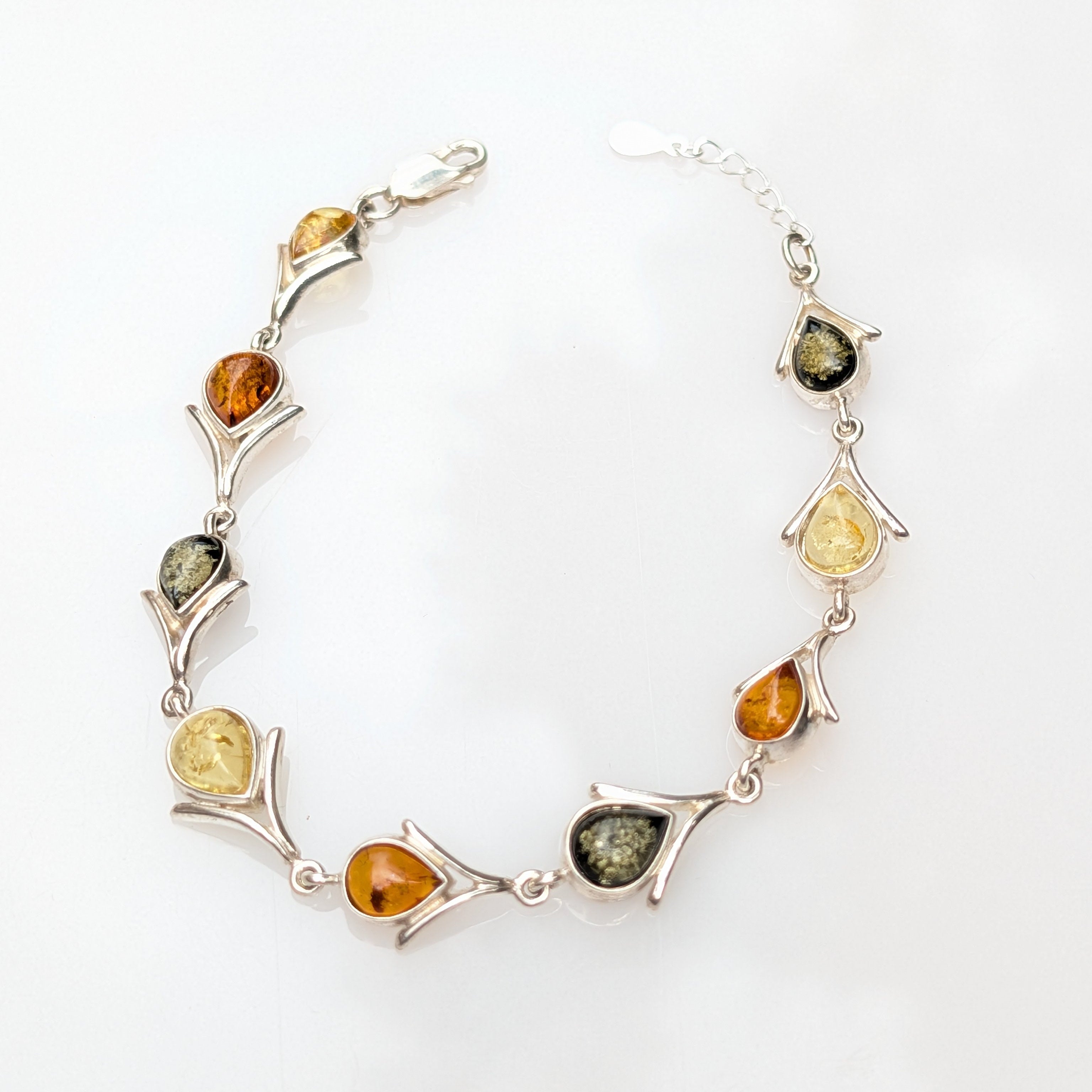 Solar Ascend Bracelet | Sterling Silver Baltic Amber Bracelet | Tears of the Sun