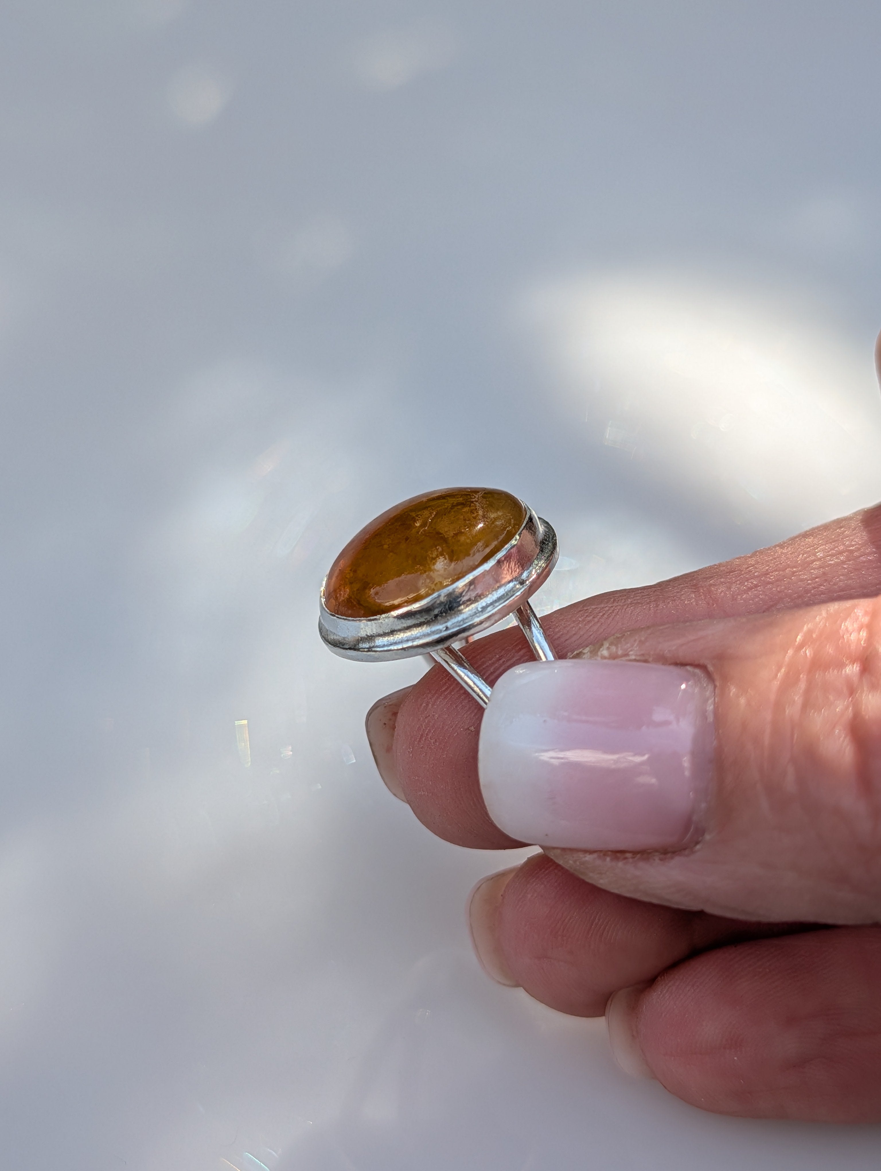 Forge Ring – Sterling Silver & Yellow Healer Amethyst