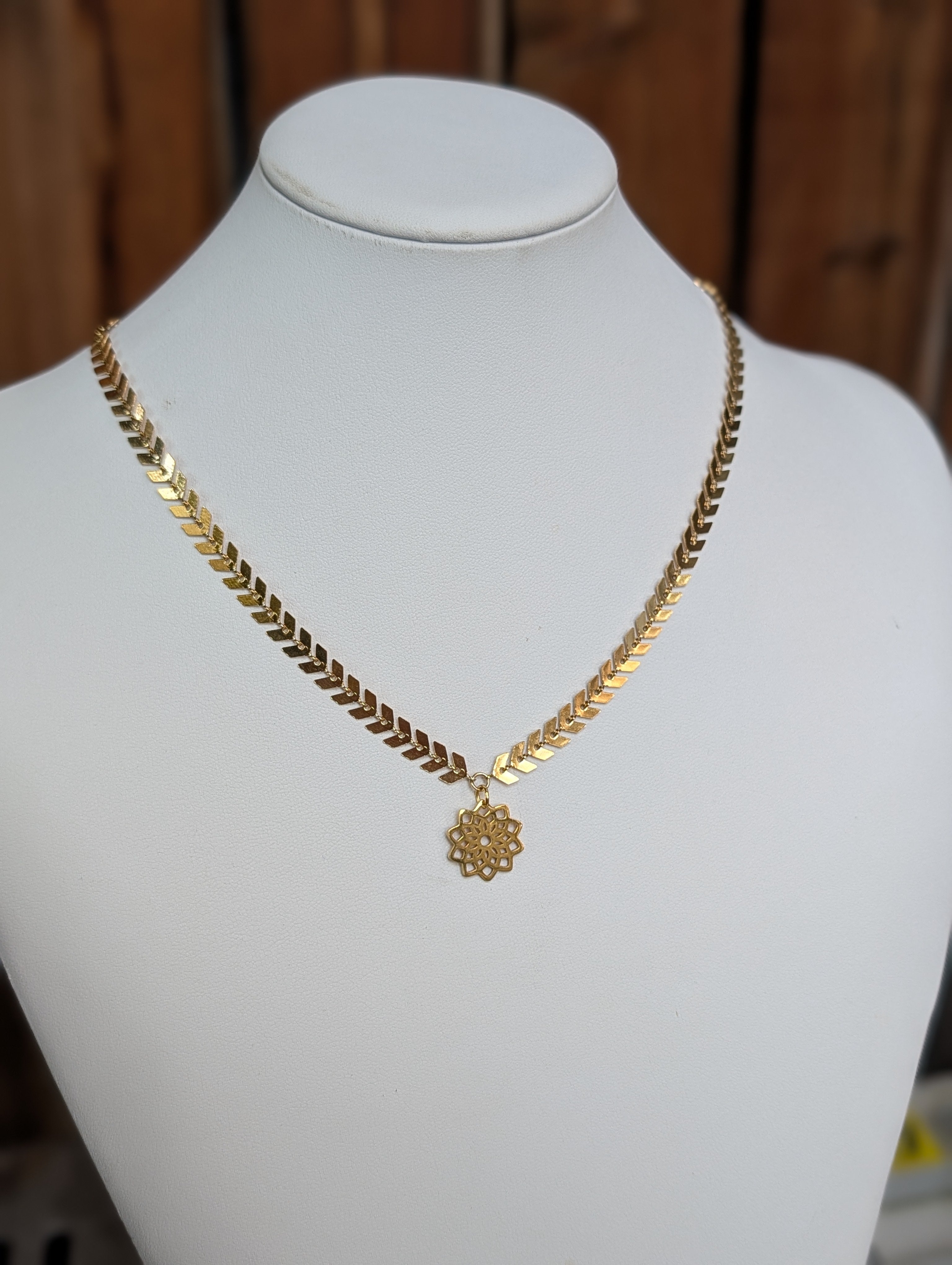 Sample Sale: Chevron Pendant Necklace — Lotus, Mandala & More