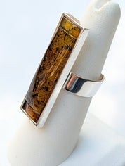 Forest Light Ring | Silver Baltic Amber Ring | Tears of the Sun Collection