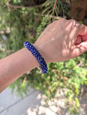 Cobalt Current Bracelet – Blue Crystal Rope Bracelet in Silver
