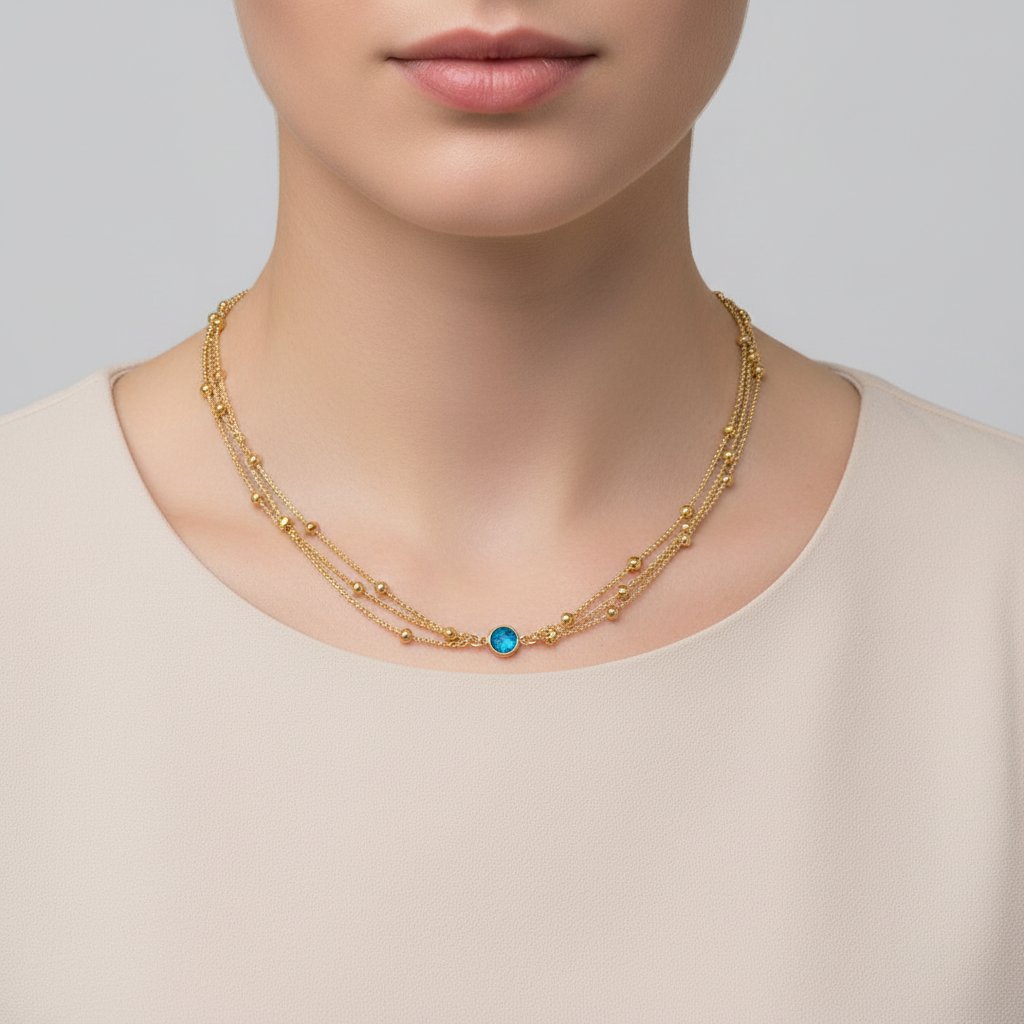 Sample Sale: Stainless Steel Birthstone Necklace