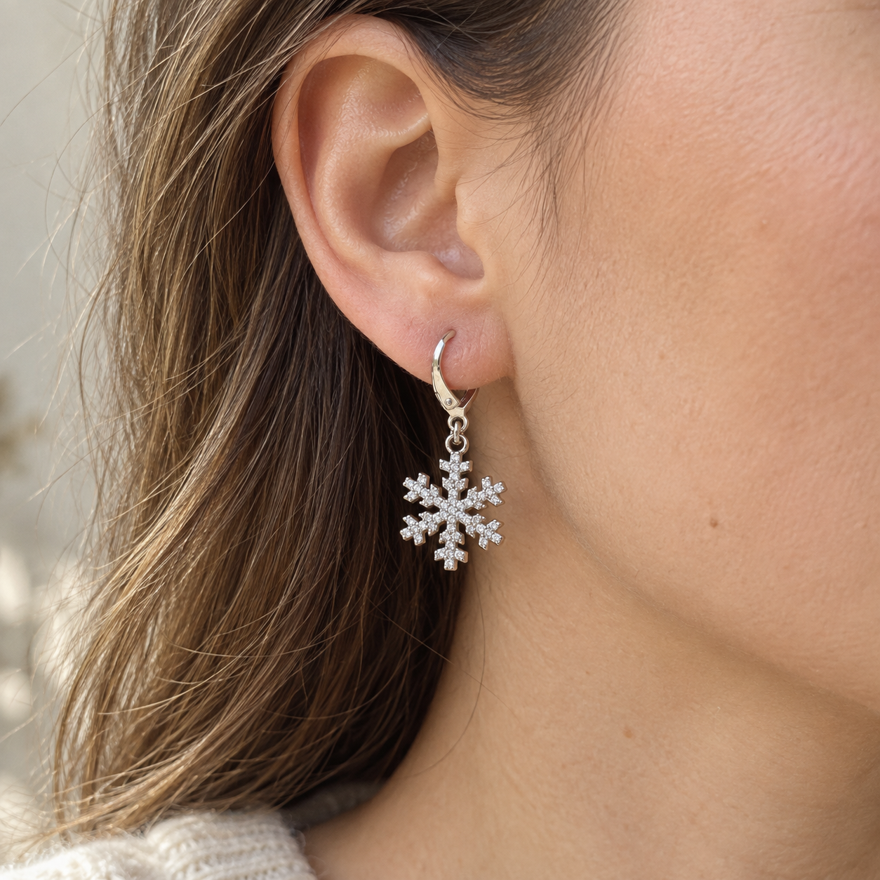 Winter Lace Earrings — Sterling Silver & CZ