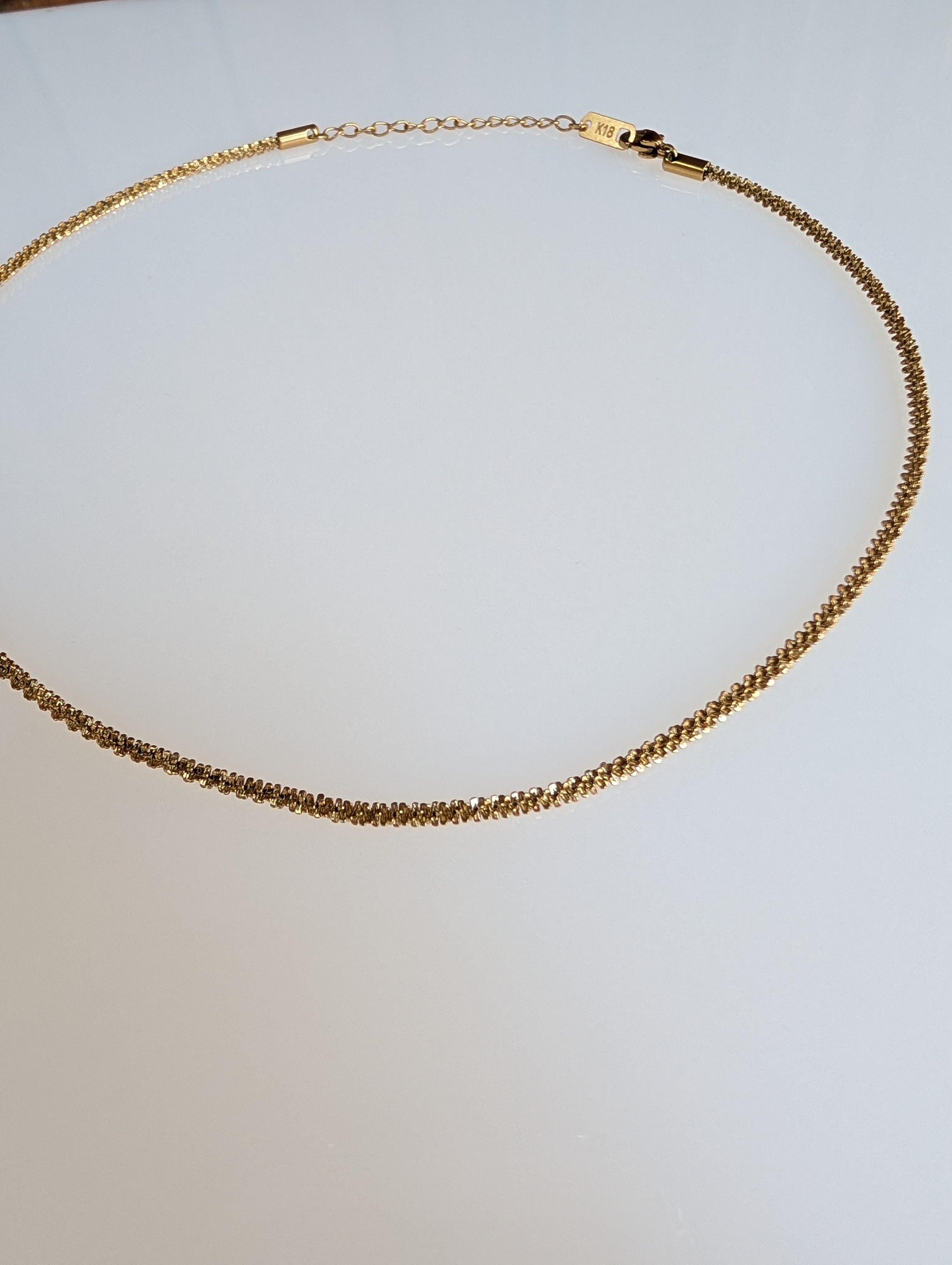Sample Sale: Thin Gold Rope Necklace in Stainless Steel