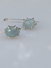 Tidal Grace Earrings – Aquamarine Beryl, Sterling Silver | Pair B