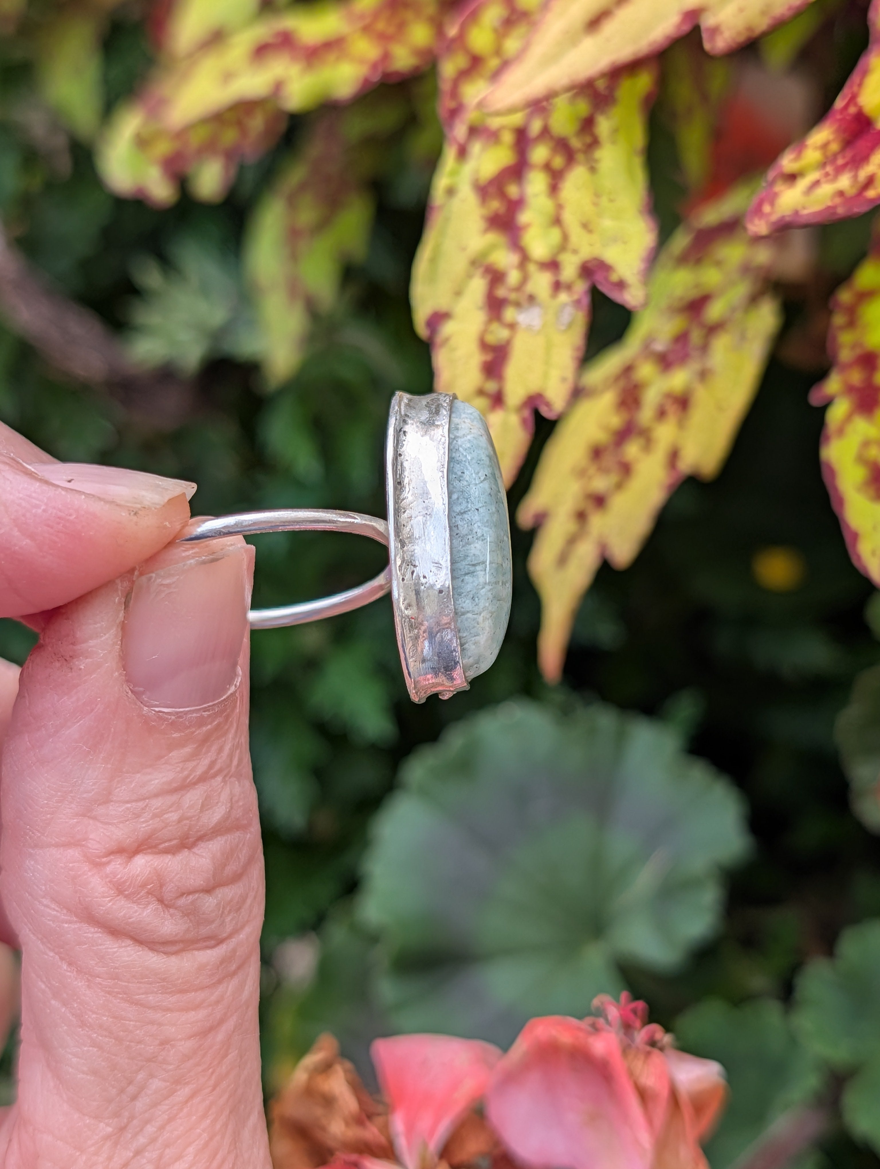 Coastal Relic — Amazonite Ring in Sterling Silver Sz 9