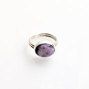 Tiffany Stone Silver Bezel Ring – Elysia | Rare Purple Gemstone | One-of-a-Kind Sterling Silver Jewelry