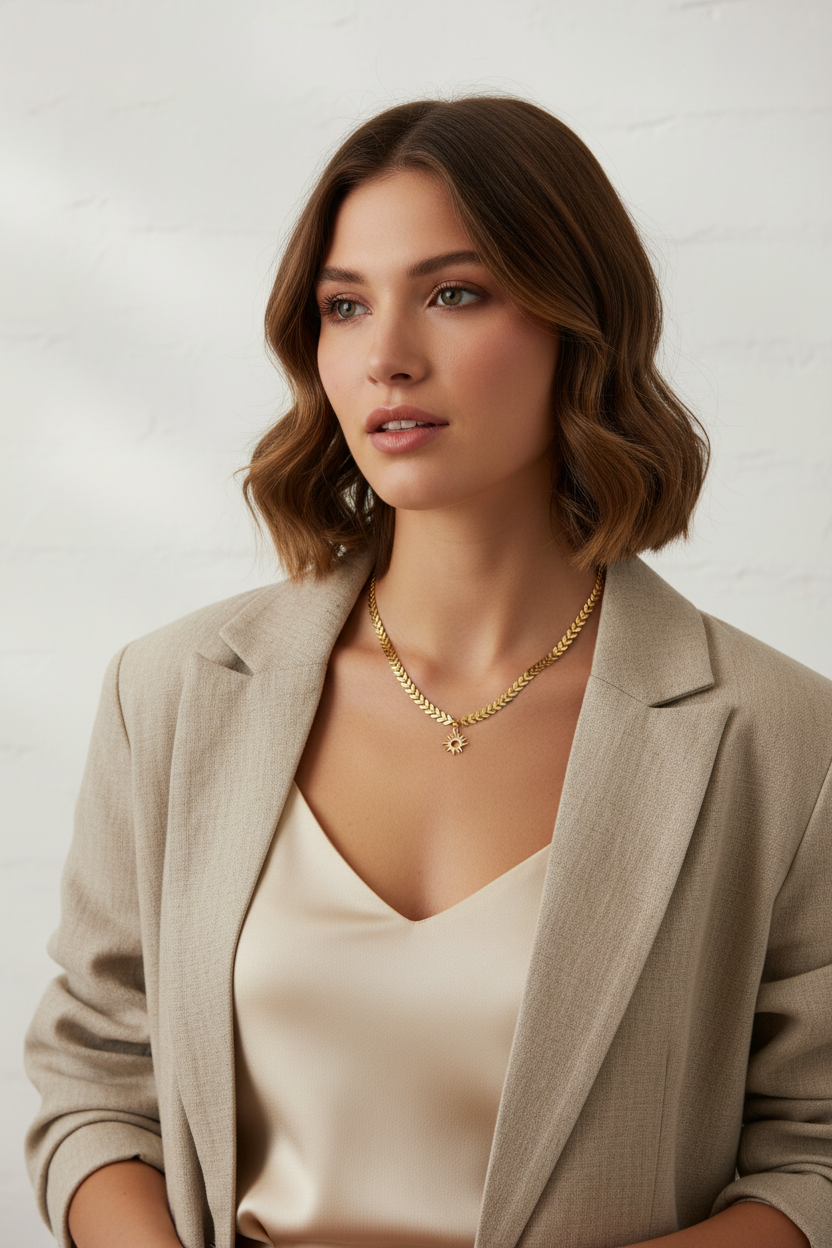 Sample Sale: Chevron Pendant Necklace — Sun