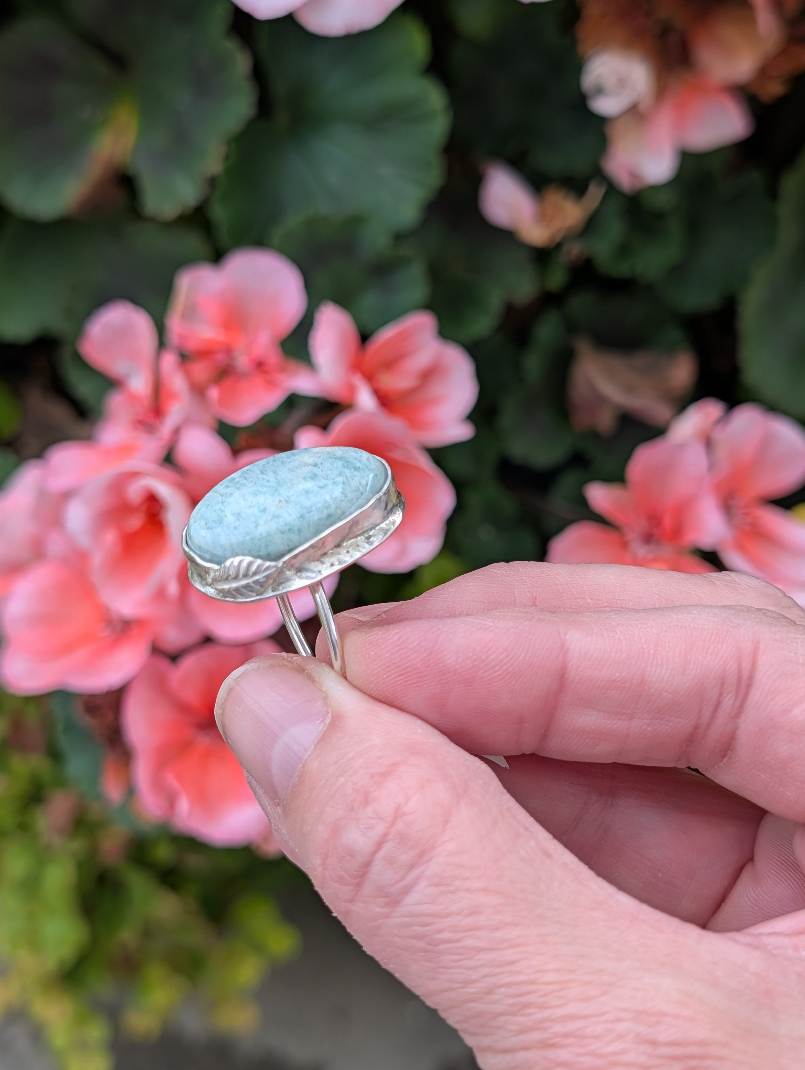 Coastal Relic — Amazonite Ring in Sterling Silver Sz 9