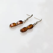 Solar Cascade Earrings | Sterling Silver Baltic Amber | Tears of the Sun