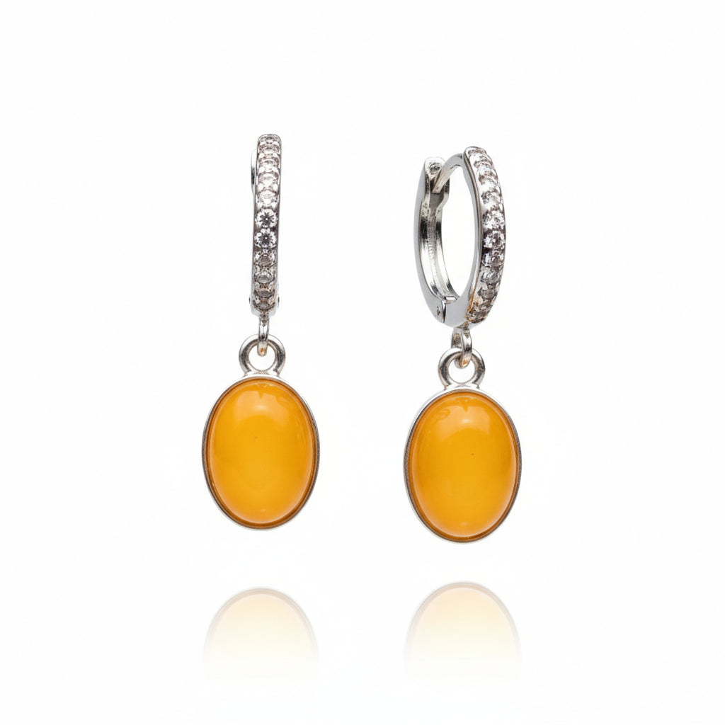 Honeylight Earrings | Sterling Silver Baltic Amber | Tears of the Sun