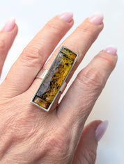 Forest Light Ring | Silver Baltic Amber Ring | Tears of the Sun Collection